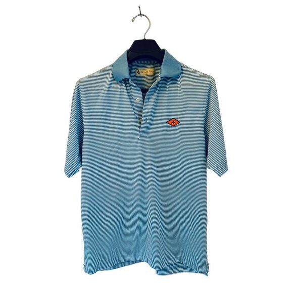 DONALD ROSS Golf Polo Shirt Light Blue Stripes Size Small - Picture 2 of 8